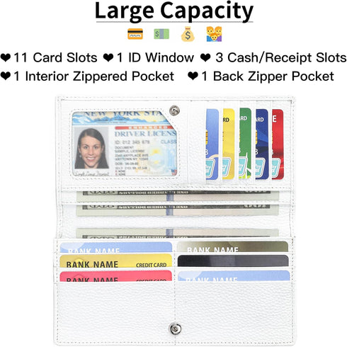 GOIACII Wallets for Women RFID Blocking Ultra Slim Real Leather Credit Card Holder Clutch...