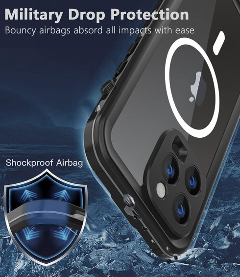 Design for iPhone 14 Pro Max Waterproof Case, Shockproof Dustproof Phone Case with Screen Protector, Full Body Protective Phone Case for iPhone 14...