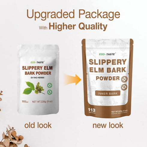 ECO-TASTE Slippery Elm Powder for Gut-Health, Pure Inner Slippery Bark Powder 2000mg per Serving, Vegetarian - 226 Grams...
