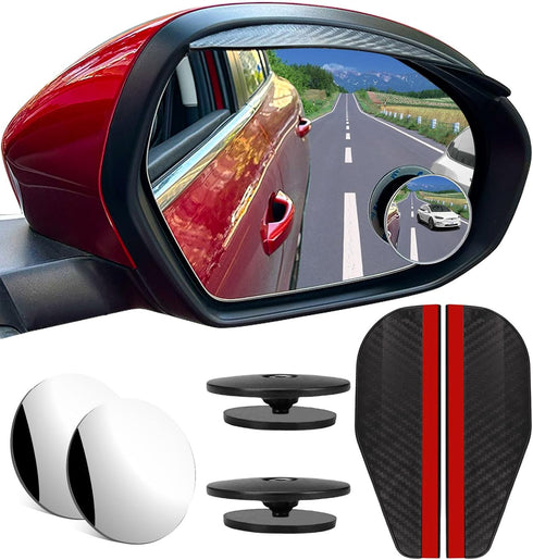 360° Adjustable Blind Spot Mirror, 1 Pair 2'' Side Mirror Blindspot with 2pcs Side Mirror Rain Guard HD Glass Wide Angle Frameless Mirror for Car ...