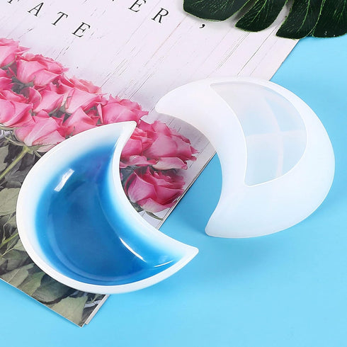Woohome Silicone Resin Moulds, 2 PCS Moon Box Resin Casting Mould with Sequins, Silicone Measuring Cup, Making Tools for Storage, Resin Crafts DIY...