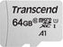 Transcend 64GB microSDXC UHS-I Class 10 U1 Memory Card with Adapter (TS64GUSD300S-A)...