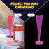 Party Essentials 20 Count Hard Plastic Twopiece 5 oz Champagne Flutes, Neon Pink...
