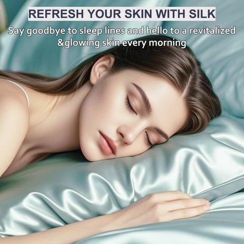 Ravmix Silk Pillow Cases with Zipper, 21momme Mulberry Silk Pillowcase for Hair Skin Health, Soft Smooth Breathable Cool Pillow Cover for Beauty S...