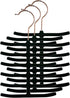 Home Basics 3-Pack Non-Slip Velvet Tie Hanger Organizer Rack 360° Rotatable Hook | Holds 12 Ties Each | Versatile for Belts and Scarves | Slim Des...