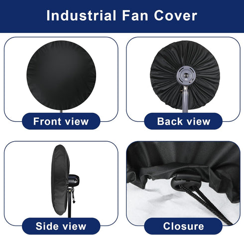 Industrial Fan Cover, Outdoor Fan Cover, Heavy Duty Waterproof & Dustproof Fan Cover for 16-20" Stand Pedestal Fan, Wall Mount Fan and Outdoor/Pat...