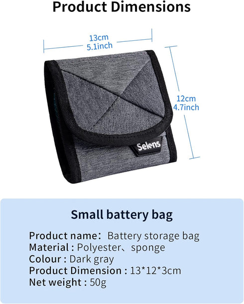 Selens Camera Battery Bag/Case/Pouch/Holder DSLR Battery SD Card wallet for NP-FZ100, LP-E6,AA Battery,LP-E8,LP-E10,LP-E12 Battery,EN-EL14,EN-EL15...