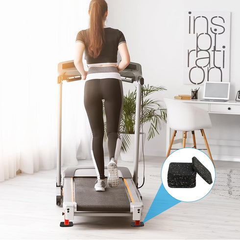 PATIKIL Treadmill Mat, 4 Pcs Exercise Equipment Mat Noise Reduction for Floor Protection, Washing Machine Pads, Anti Vibration Rubber Mats for Bik...