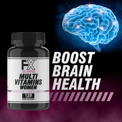 FXSUPPS Multivitamin for Women with Vitamin C, Vitamin D, Vitamin E, Zinc for Immune Support - Vegan Women's Multivitamin with Biotin, Iron, Antio...