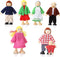 Wooden Dollhouse Family Set of 7, Mini Figures for Pretend Play, Classic Doll House Accessories for Kids & Toddlers...