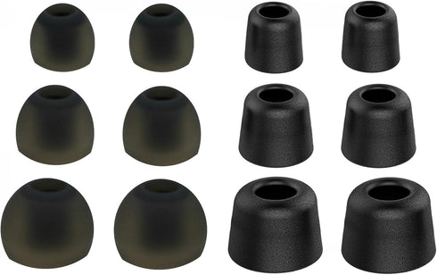 12pcs (BPH-BMF-sC)- S/M/L Replacement Eartips Earbuds for In Ear Earphones with 4.9mm to 6.3mm Nozzle Attachment Memory Foam and Silicone Ear Adap...