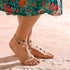 Turquoise Barefoot Sandals Starfish Beaded Ankle Chain Layered Pearl Toe Ring Foot Chain for Women(2PCS)...
