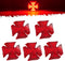 Partsam 5Pcs 2 inch Cross Red 12 LED Side Marker Clearance Lights IP67 Waterproof for 12V-24V Trailer Truck RV Camper, Surface Mount...