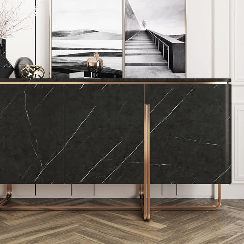 Matte Marble Black Contact Paper Peel and Stick Black Wallpaper for Bathroom Vinyl Waterproof Marble Black Contact Paper for Countertops Kitchen C...