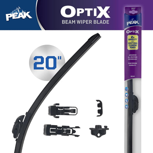 PEAK Optix Beam Wiper Blade, All-Weather Windshield Wiper Blade, Auto Replacement Part, 20", Pack of 1...