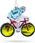 Cycling Sportsman on Bicycle Blown Glass Christmas Ornament...