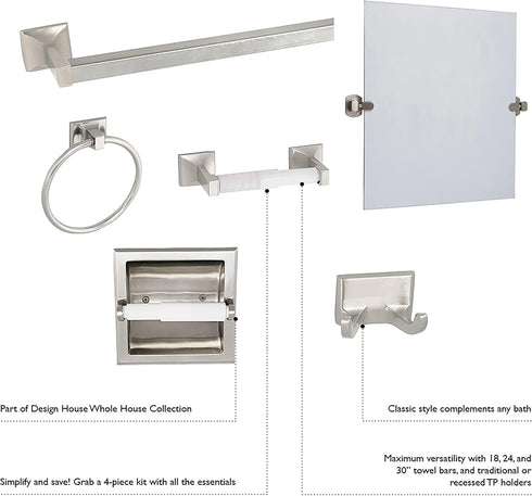 Design House 533059 Millbridge Bath Accessories, Robe Hook, Polished Chrome...