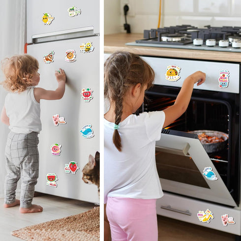 16 Pcs Cute Fridge Magnets Fun Puns Magnetic Stickers Decorative Refrigerator Decal Funny Magnets for Locker Fridge Stickers for Whiteboard Laptop...