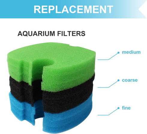 Aquarium Canister Filter Pads Sponges (9 pcs) Replacement for SUNSUN HW-304B/404B/704B/3000 CF500 Filter Pads Bio Sponges...