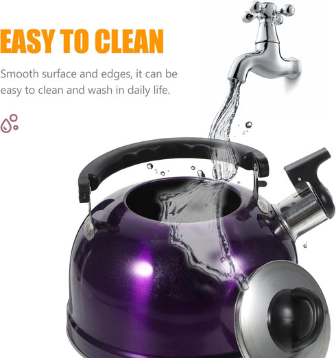 ABOOFAN Stovetop Whistling Tea Kettle 3L Stainless Steel Hot Water Fast Boiling Teapot with Ergonomic Handle Coffee Kettle Hot Water Boiler for Ho...