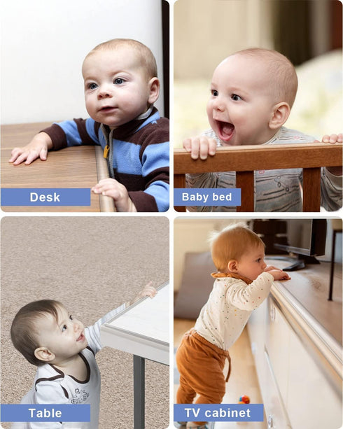 Baby Proofing, 6.6ft Edge Protector Strip Clear, Silicone Soft Corner Protectors with Upgraded Pre-Taped Strong Adhesive, Edge Protectors for Shar...