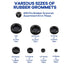 200Pcs 7 Sizes Rubber Grommet Assortment Kit, Firewall Hole Plug Set Electrical Wire Gasket Solid Hole Plugs Assortment Set for for Wire Plug, Cab...