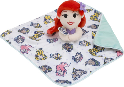 Disney Ariel and Princess White and Aqua Lovey Security Blanket...