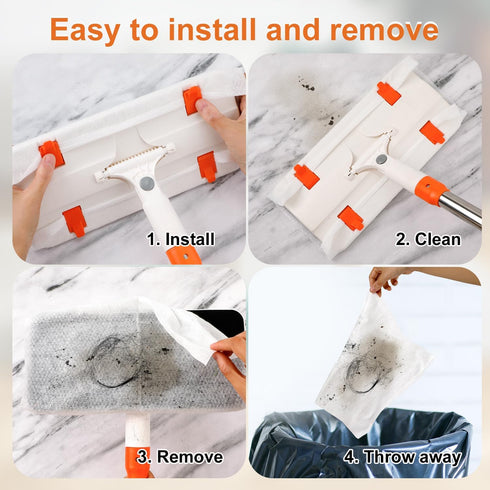 80pcs Dry Sweeping Cloths, Thickened Dry Mop Refills Pad Non-Woven Disposable Duster Refills Mop Pads Replacement for Floor Cleaning and Mopping C...