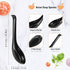 Patelai 12 Pieces Asian Soup Spoons Melamine Rice Spoons Noodle Soup Spoons Chinese Won Ton Soup Spoon Japanese Soup Spoon for Home and Kitchen(Bl...
