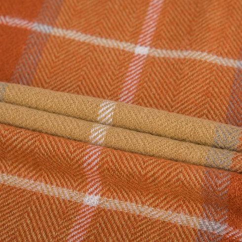 G Lake Orange Plaid Blanket Throw Acrylic Soft Reversible Dyed Fringed Bed Blanket Gift for Christmas Decorations 50" W x 67" L-Pumpkin Orange...