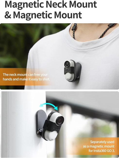 Magnetic Neck Mount Holder with Lanyard Strap Accessory for Insta360 Go 3...