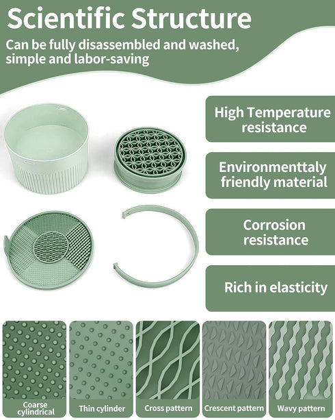 Makeup Brush Cleaner Bowl, 3 in 1 Silicone Makeup Brush Cleaning Bowl with Brush Drying Rack Makeup Brush Cleaning Tool Organizer for Makeup Brush...