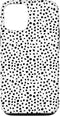 iPhone 12/12 Pro Popular Dalmatian Pattern, White w Brush Stroke Black Spots Case...