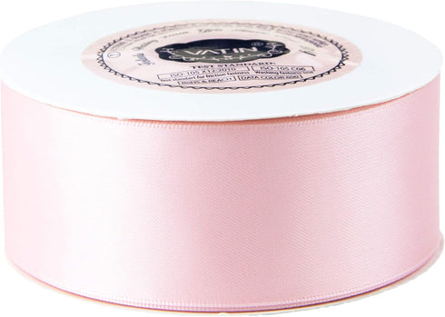 VATIN Double Face Light Pink Satin Ribbon 1-1/2" Continuous 25 Yards,Pink Polyester Fabric Ribbon use for Bows Bouquet, Gift Wrapping, Floral Arra...