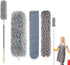 4 PCS Feather Dusters for Cleaning, Bendable Duster with Extension Pole, & Reusable Microfiber Dusters for Cleaning Ceiling Fan, Furniture & Blind...