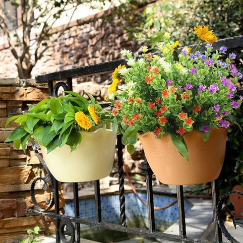 10 Pcs Artificial Flowers, Fake Outdoor Flowers UV Resistant, Lifelike Plastic Flowers for Indoor Outdoors Home Office Garden Wedding Sidewalk Tri...