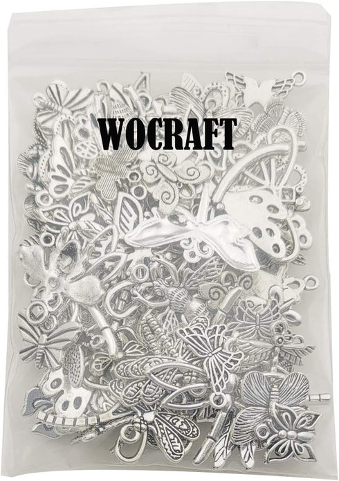 100g About (80-84pcs) Craft Supplies Mixed Butterfly Dragonfly Bee Insect Charms for Jewelry Making Crafting Findings Accessory for DIY Necklace B...