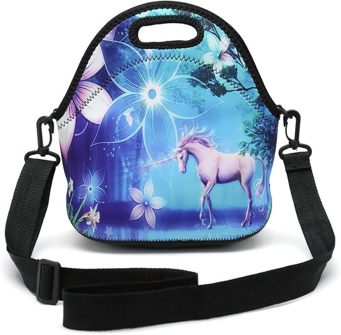 Insulated Neoprene Lunch Bag Removable Shoulder Strap Reusable Thermal Thick Lunch Tote Bags For Women,Teens,Girls,Kids,Baby,Adults-Lunch Boxes Fo...