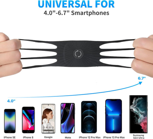 VUP Bike Phone Mount Detachable, Universal Bicycle Phone Holder with 360° Rotatable Silicone Mount for iPhone 15/14/13/Pro Max/Pro/mini/12/11/Xs/M...