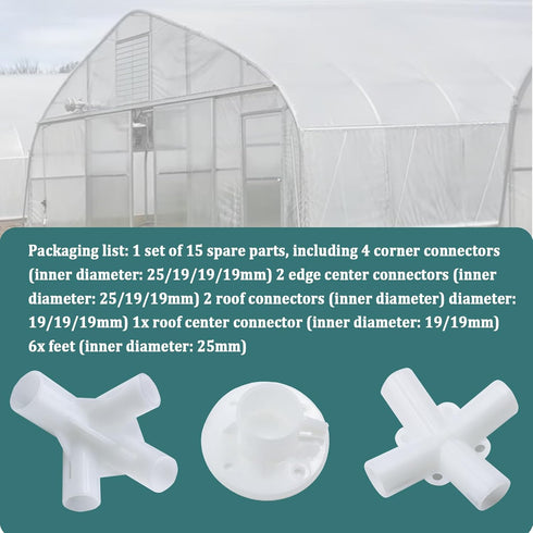 9pcs White Tent Replacement Spare Parts 3x3m Gazebo,Gazebo Awning Tent Feet Corner Center Connector,for 25/19mm Tent Connectors...