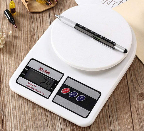 Multifunction Tool Pen, 6 in 1 Tool with Ballpoint Pen, Touch Screen Stylus, Ruler, Spirit Level, Flat-head and Phillips Screwdriver, All-in-One T...