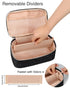 Relavel Travel Makeup Bag, Compact Cosmetic Bag for Women, Waterproof Makeup Brush Holder Organizer with Adjustable Dividers (Black)...