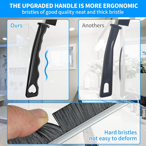 4TH Multi-Purpose Hard Bristle Crevice Cleaning Brush -Deep Reach Gap Cleaning Tool for Household Use -Versatile, Durable, Thin Brush to Clean Tig...