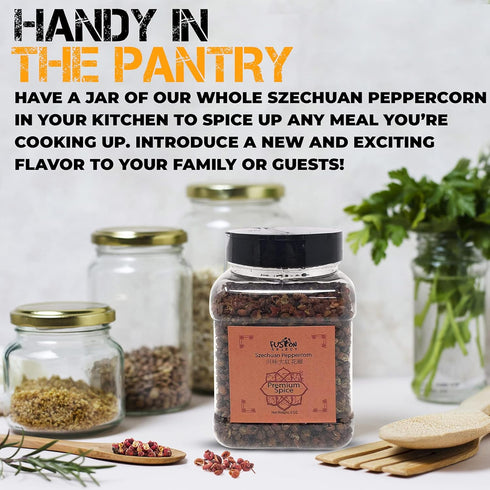 Fusion Select Premium Szechuan Peppercorn - Authentic Sichuan Whole Peppercorns for Chinese Cuisine, Mapo Tofu, Kung Pao Chicken - Spice Seasoning...