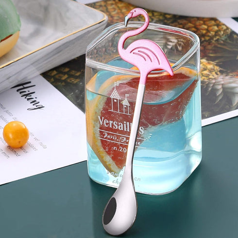 Maydahui 2PCS Flamingo Spoons 5.1 inch Animal Spoon18/10?304?Stainless Steel Dessert Coffee Stirring Spoon Teaspoon Tableware Kitchen Tools...