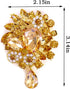 LAXPICOL Vintage Wedding Bridal Big Blue Crystal Rhinestone Tear drop Brooch Pin for Women...