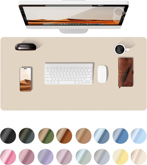 YSAGi Leather Desk Pad Protector, Office Desk Mat, Large Mouse Pad, Non-Slip PU Leather Desk Blotter, Laptop Desk Pad, Waterproof Desk Writing Pad...