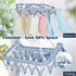Aolloa Clothes Drying Rack with 32 Clothespins, Bule Foldable Hanging Drying Racks, 360° Rotatable Hook for Drying Towels Bras Baby Clothes Gloves...