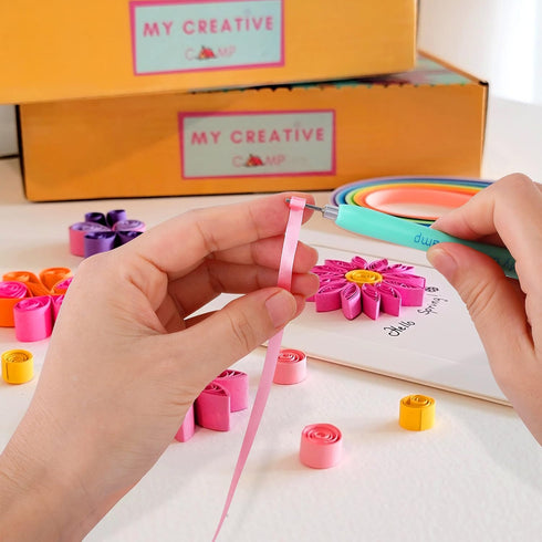 MY CREATIVE CAMP 5 Pack Paper Quilling Tools Set - Quilling Supplies, Quilling Tool Kit Includes: 2 Quilling Slotted Tools, Needle Tool, Tweezer &...