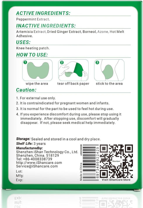Knee Pain Patches - 48 Count Herbal Plaster Maximum Strength Heat Patches, 8 Hour Deep Heating Extra Strength Joint Soreness Soothing Patch for Kn...